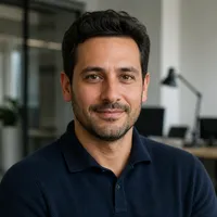 Realistic professional author portrait for informational website, showing an approachable and intelligent adult, age 28-45, w